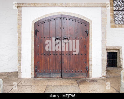 Di era di Victorian House in stile porte in legno Foto Stock