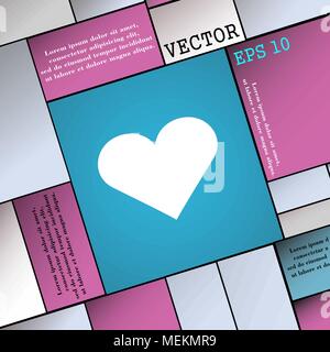 Cuore, amore segno icona. Appartamento moderno stile per il design. Illustrazione Vettoriale Illustrazione Vettoriale