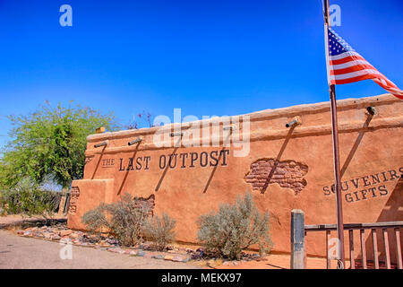 L'ultimo avamposto store presso la vecchia pellicola di Tucson Studios parco divertimenti in Arizona Foto Stock