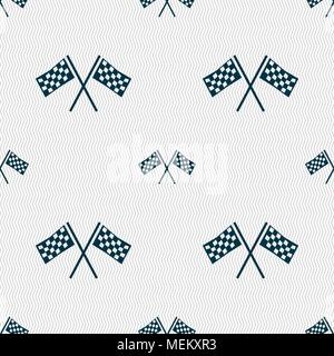 Gara bandiera icona Finitura segno. Seamless sfondo astratto con forme geometriche. Illustrazione Vettoriale Illustrazione Vettoriale