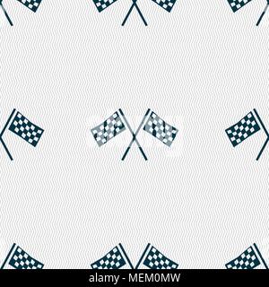 Gara bandiera icona Finitura segno. Seamless sfondo astratto con forme geometriche. Illustrazione Vettoriale Illustrazione Vettoriale
