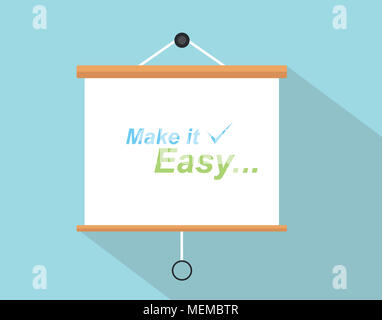 Rendere facile preventivi con checklist segno scritto sulla scheda di presentazione Foto Stock