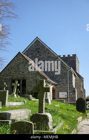 BRAMBER, WEST SUSSEX/UK - aprile 20 : Vista esterna della chiesa di St Nicholas in Bramber West Sussex Regno Unito il 20 aprile 2018 Foto Stock