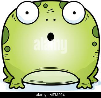 Un cartoon illustrazione di una rana cercando sorpreso. Illustrazione Vettoriale
