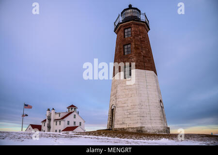 Punto Judith faro nel punto Judith Rhode Island Foto Stock