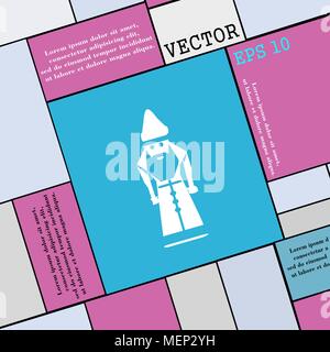 Santa Claus icona segno. Appartamento moderno stile per il design. Illustrazione Vettoriale Illustrazione Vettoriale