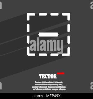 Il segno meno in un quadrato piatto simbolo di moderna progettazione web con lunga ombra e lo spazio per il tuo testo. Illustrazione Vettoriale Illustrazione Vettoriale