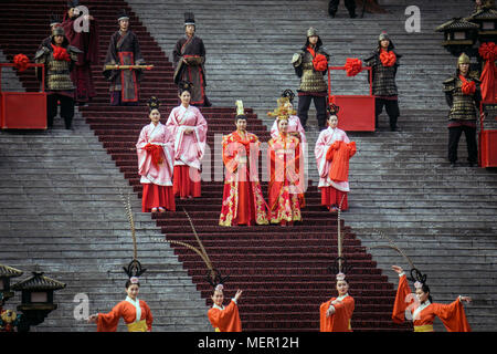 Cinese antica cerimonia di matrimonio in stile di Qin & dinastie Han Foto Stock