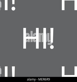 HI segno icona. India simbolo di traduzione. Seamless pattern su uno sfondo grigio. Illustrazione Vettoriale Illustrazione Vettoriale