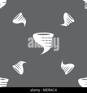 Icona di tornado. Seamless pattern su uno sfondo grigio. Illustrazione Vettoriale Illustrazione Vettoriale