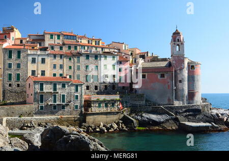 Il piccolo villaggio di pescatori di Tellaro. Provincia della Spezia. Liguria. Italia Foto Stock