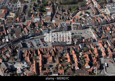 Vista aerea di Beverley piazza del mercato e al centro-città, East Yorkshire Foto Stock