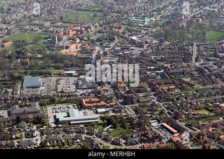 Vista aerea del South Yorkshire town center Thorne, REGNO UNITO Foto Stock