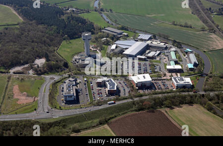 Vista aerea del STFC Daresbury Laboratory, Warrington, Cheshire Foto Stock