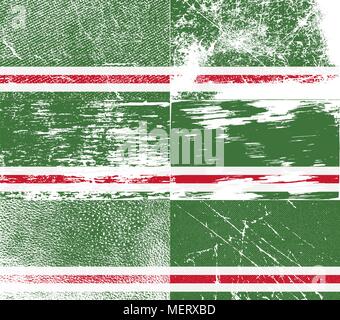 Bandiera della Repubblica cecena di Ichkeria con il vecchio texture. Illustrazione Vettoriale Illustrazione Vettoriale