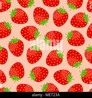 Vettore di Seamless pattern di fragola Illustrazione Vettoriale