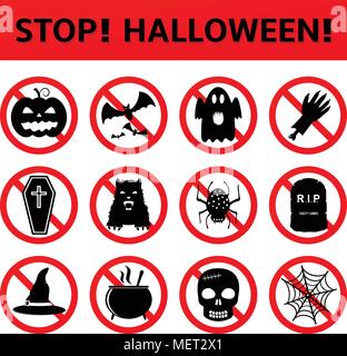 Arresto segni di Halloween Illustrazione Vettoriale