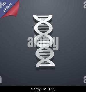 Icona di DNA simbolo. 3D stile. Alla moda e dal design moderno con spazio per il testo illustrazione vettoriale Illustrazione Vettoriale