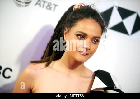 Sasha Lane frequentando 'l'Miseducation di Cameron Post' durante il XVII annuale di Tribeca Film Festival 2018 a BMCC Tribeca Performing Arts Center il 22 aprile 2018 a New York City. Foto Stock