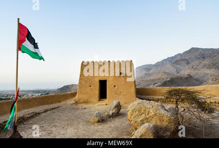 Dhayah forte in Nord Ras Al Khaimah Emirati Arabi Uniti. Golfo, patrimonio dell'umanità. Foto Stock