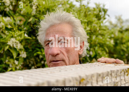 Il paese di San Sperate, Italia Sardegna - Aprile 22, 2014: Italiano muralista e scultore Pinuccio Sciola nel suo paese di San Sperate in Sardegna. Foto Stock