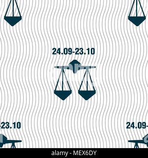 Zodiac decorativo Bilancia segno. Modello senza cuciture con texture geometrica. Illustrazione Vettoriale Illustrazione Vettoriale