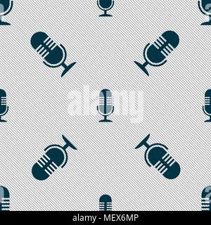 Icona a forma di microfono segno. Modello senza cuciture con texture geometrica. Illustrazione Vettoriale Illustrazione Vettoriale