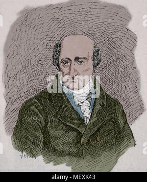 Il barone vom Stein (1757-1831). Statista prussiano. Incisione, ritratto. Colore. Xix secolo. Foto Stock