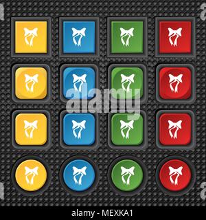 Grafico di fiocchi decorativi. Impostare i tasti colorati. Illustrazione Vettoriale Illustrazione Vettoriale