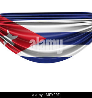 Cuba bandiera nazionale Appesi striscioni in tessuto. Il rendering 3D Foto Stock