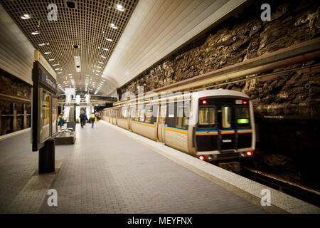 Atlanta capitale della condizione degli Stati Uniti della Georgia, Peachtree Centro stazione MARTA, la più profonda della metropolitana stazione della metropolitana nel sistema di MARTA Foto Stock