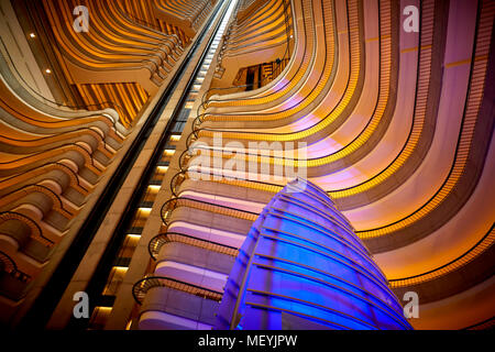 Atlanta capitale della condizione degli Stati Uniti della Georgia, iconico interno del Marriott Marquis, un popolare hotel in downtown Atlanta su Peachtree Avenue Foto Stock