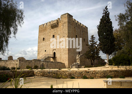 Dettaglio del Castello di Kolossi su Cipro, ex roccaforte dei crociati dal XV secolo Foto Stock