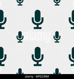 Icona a forma di microfono segno. Modello senza cuciture con texture geometrica. Illustrazione Vettoriale Illustrazione Vettoriale