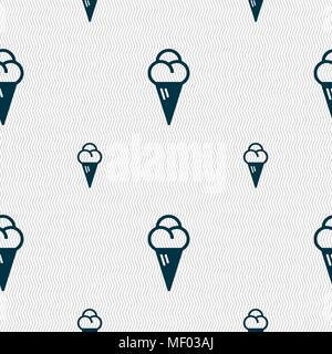 Gelato segno icona. Modello senza cuciture con texture geometrica. Illustrazione Vettoriale Illustrazione Vettoriale