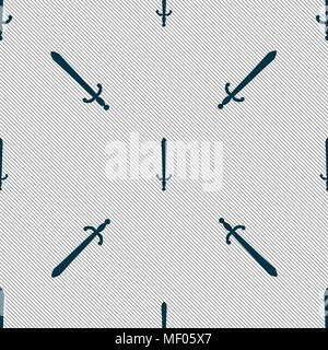 La icona di spada segno. Modello senza cuciture con texture geometrica. Illustrazione Vettoriale Illustrazione Vettoriale