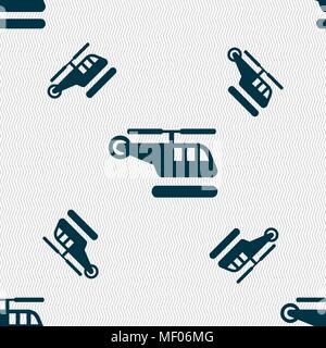 Icona di elicottero segno. Modello senza cuciture con texture geometrica. Illustrazione Vettoriale Illustrazione Vettoriale