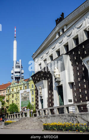 Chiesa del Sacro cuore di nostro Signore Piazza Jiriho z Podebrad Praga Vinohrady Repubblica Ceca Foto Stock