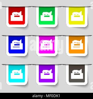 Icona di giornale segno. Insieme multicolore di etichette moderno per il vostro design. Illustrazione Vettoriale Illustrazione Vettoriale