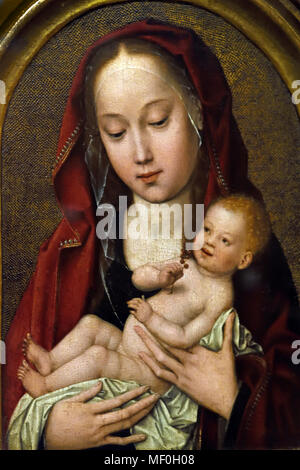 Vergine e il bambino neonato 1485XV secolo artista sconosciuto, belga, Belgio, fiammingo, Foto Stock