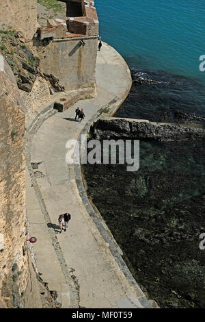 La vista dal Château Royal de Collioure Foto Stock