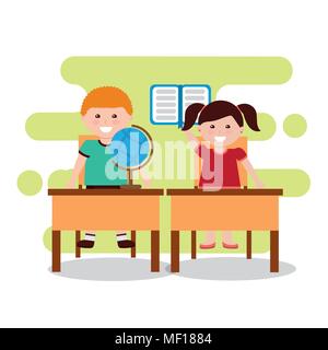 Si torna a scuola persone Illustrazione Vettoriale