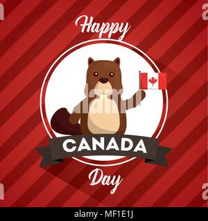 Felice giorno canada Illustrazione Vettoriale
