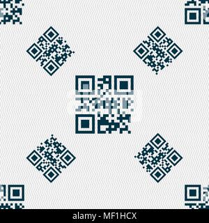 Codice QR icona segno. Modello senza cuciture con texture geometrica. Illustrazione Vettoriale Illustrazione Vettoriale
