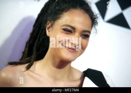 La città di New York. 22 apr, 2018. Sasha Lane frequentando 'l'Miseducation di Cameron Post' durante il XVII annuale di Tribeca Film Festival 2018 a BMCC Tribeca Performing Arts Center il 22 aprile 2018 a New York City. | Verwendung weltweit Credito: dpa/Alamy Live News Foto Stock