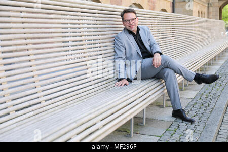 Il 20 aprile 2018, Germania, Chemnitz: Frederic Bussmann è il nuovo direttore generale delle collezioni d'arte di Chemnitz. Il successore di ex direttore Moessinger inizia il suo nuovo lavoro su 1 Mai. Foto: Jan Woitas/dpa-Zentralbild/dpa Foto Stock