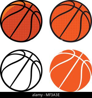 Il basket ball. Illustrazione Vettoriale. Icona di pallacanestro Illustrazione Vettoriale