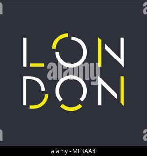 Londra tipografia, t-shirt print design, grafica tee Illustrazione Vettoriale