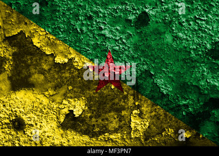 Guiana francese bandiera grunge, Francia territorio dipendente bandiera Foto Stock