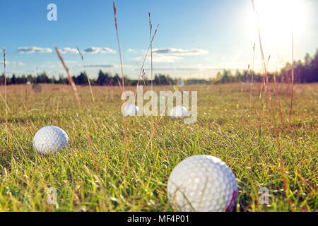 Golf corso verde nella campagna Foto Stock